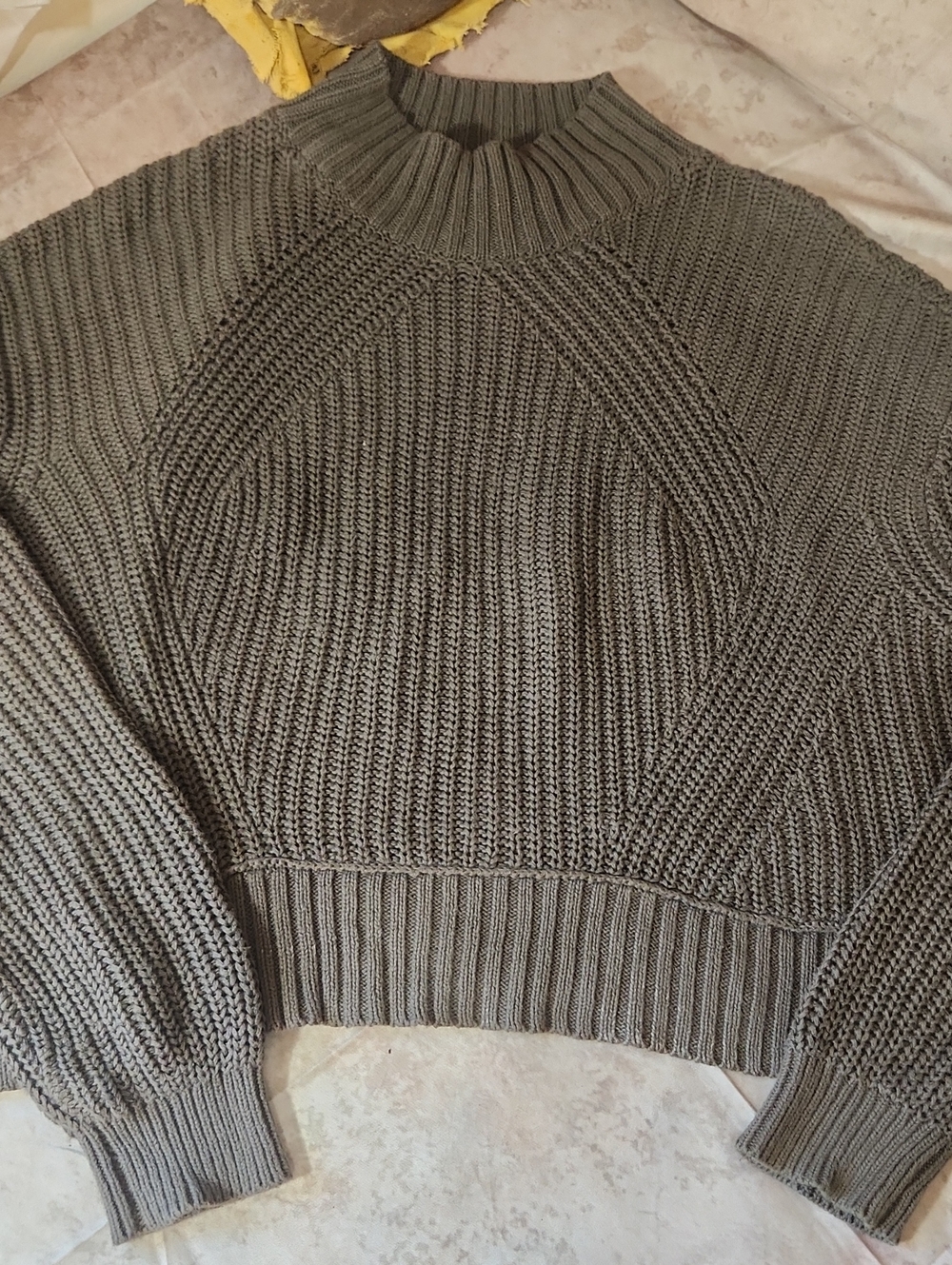 Aeropostale Olive Ribbed Knit Cowl Sweater